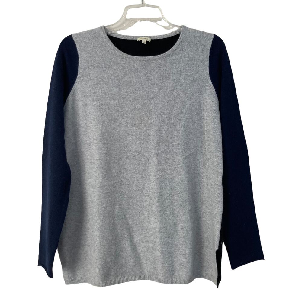 PROJECT Colorblock Gray Black Blue 100% Cashmere Sweater Sz M